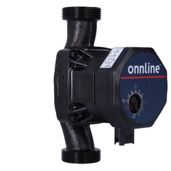Circulateur électronique ONNLINE EQC-S 25-4/180, avec raccord fileté 1 1/2 pouce, 3 modes de fonctionnement, fiche et isolation incluses