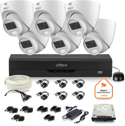 Dahua övervakningssats 6x dome-kamera HAC-HDW1500CLQ-IL-A-0280B-S2 1TB IR 20m 5MP