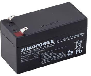 EUROPOWER EP-serie 12V 1,2Ah AGM-batteri med en livslängd på 6-9 år