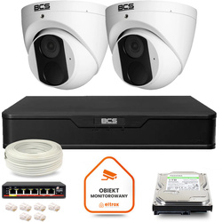 BCS Point IP Surveillance Kit 2x BCS-P-EIP14FSR3 Caméra DVR avec 1TB HDD