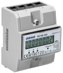 OR-WE-520 ORNO 3-fázový elektroměr, 80A, MID, 3 moduly, DIN TH-35mm