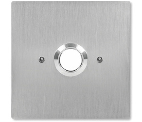 ACO INS-OB-60 Buton de ieșire NU, iluminat, încastrat, oțel inoxidabil, pentru cutie electrică fi60