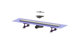 Linearis Compact L=650 desagüe lateral de ducha DN50 con alfombrilla premontada Mampara Multistop