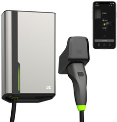 EV Wallbox Green Cell HabuDen 22kW-os, 2. típusú 5M töltő a GC BT Wi-Fi alkalmazással