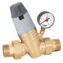 Drukregelaar met vervangbare cartridge met manometer en 3/4 inch instelindicator