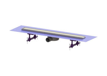 Linearis Compact L=750 desagüe lateral de ducha DN50 con alfombrilla montada en fábrica
