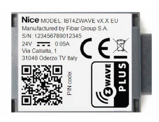 Interface Nice IBT4ZWAVE for home automation control using Z-Wave technology