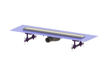 Linearis Compact L=650 desagüe lateral de ducha DN50 con alfombrilla montada en fábrica