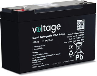 Batterie AGM Voltage avec 6V et 12Ah de capacité modèle VE6-12
