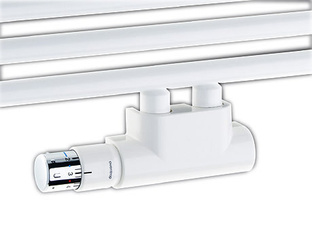 Kit de conexión para radiadores de baño Multiblock T/Uni SH, acodado, blanco